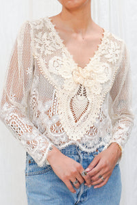 Antique Edwardian-Inspired Lace Top