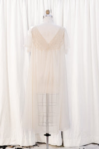 Vintage 1960s Nylon Chiffon Sheer Peignoir / Dressing Gown