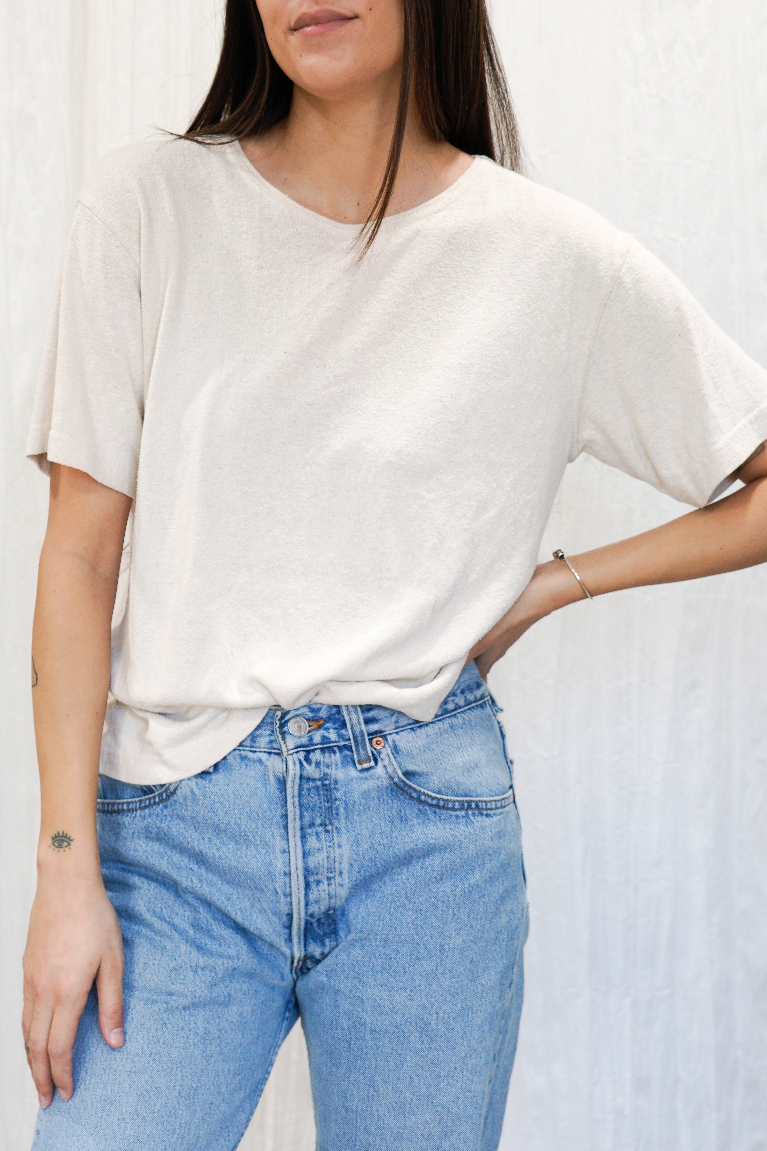 VINTAGE 1990s Slub Silk T-Shirt