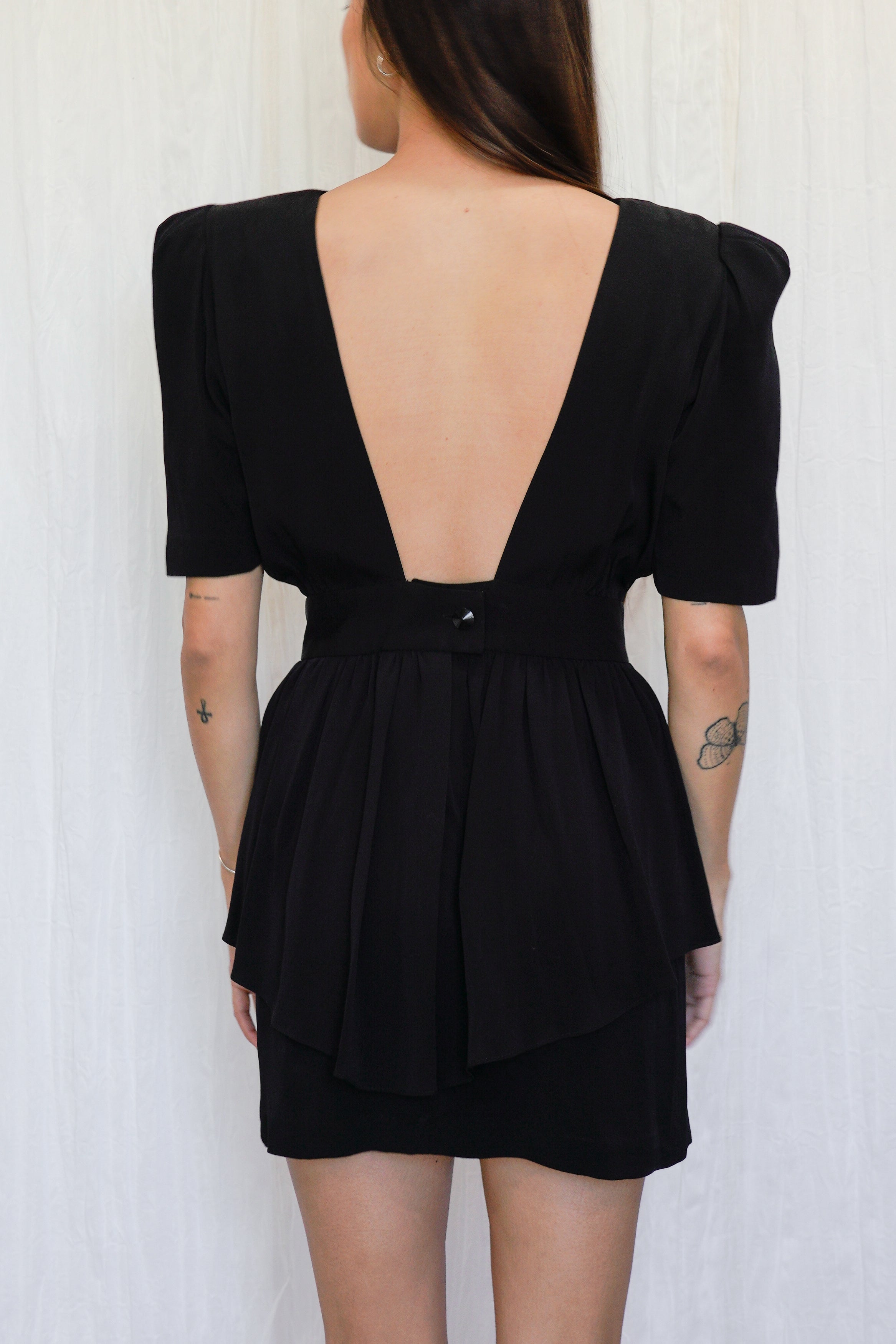 Re-Worked Vintage 1980s Open-Back Mini Dress