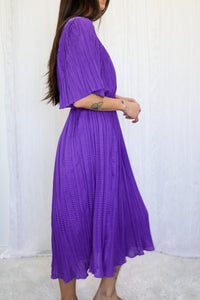 VINTAGE 1970s Crinkle Gauze Boho Midi Dress