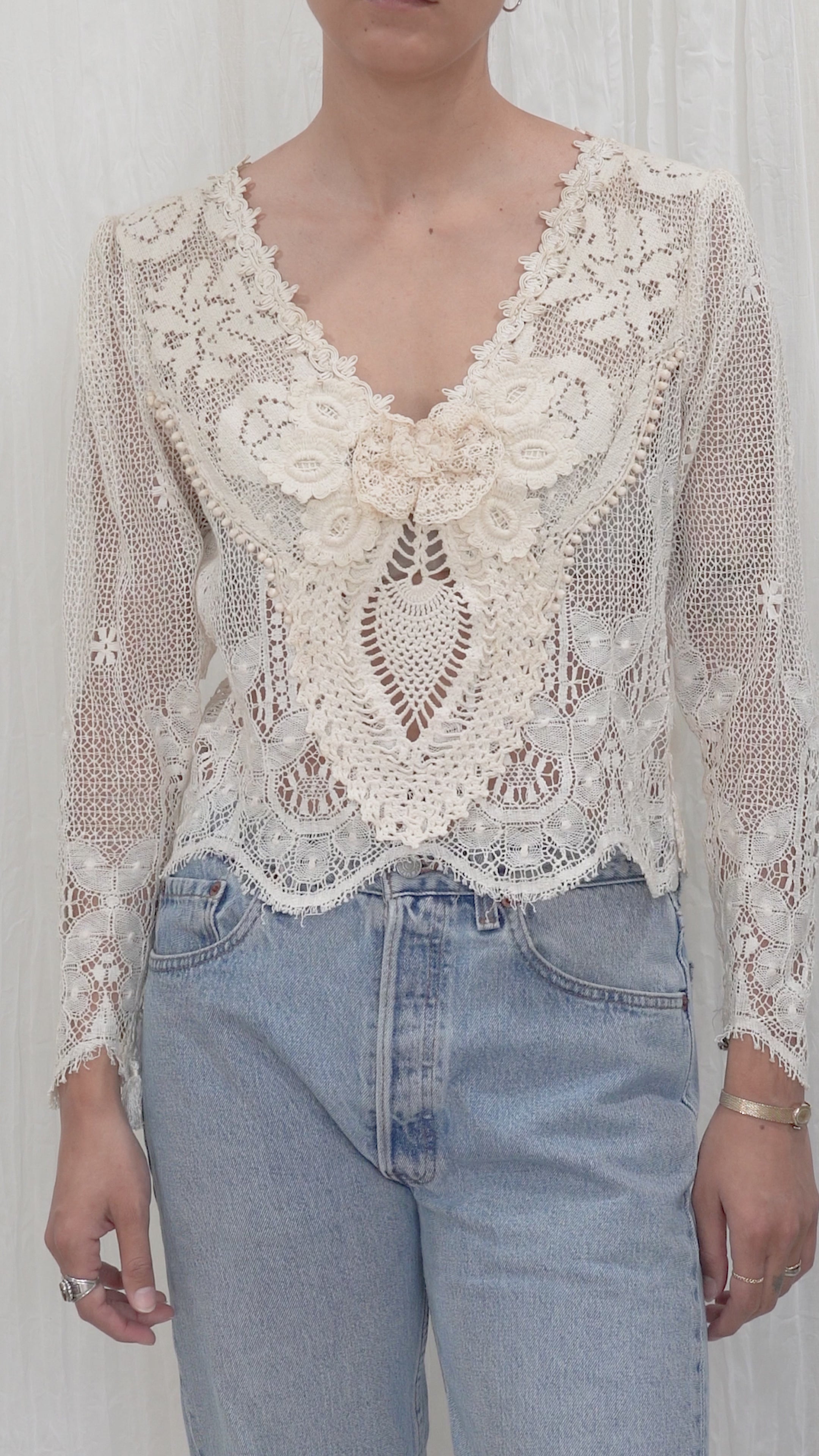 Antique Edwardian-Inspired Lace Top