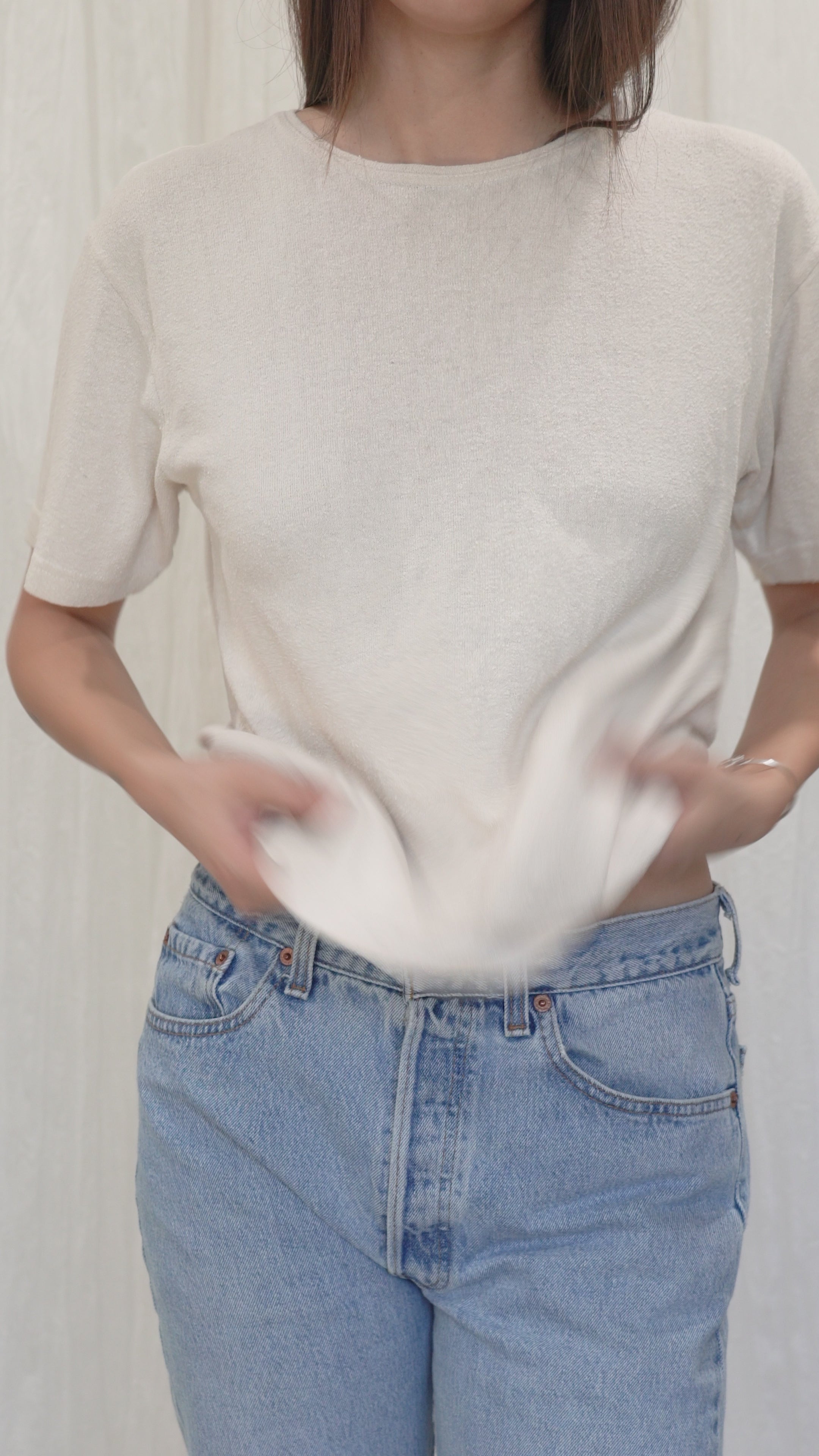 VINTAGE 1990s Slub Silk T-Shirt