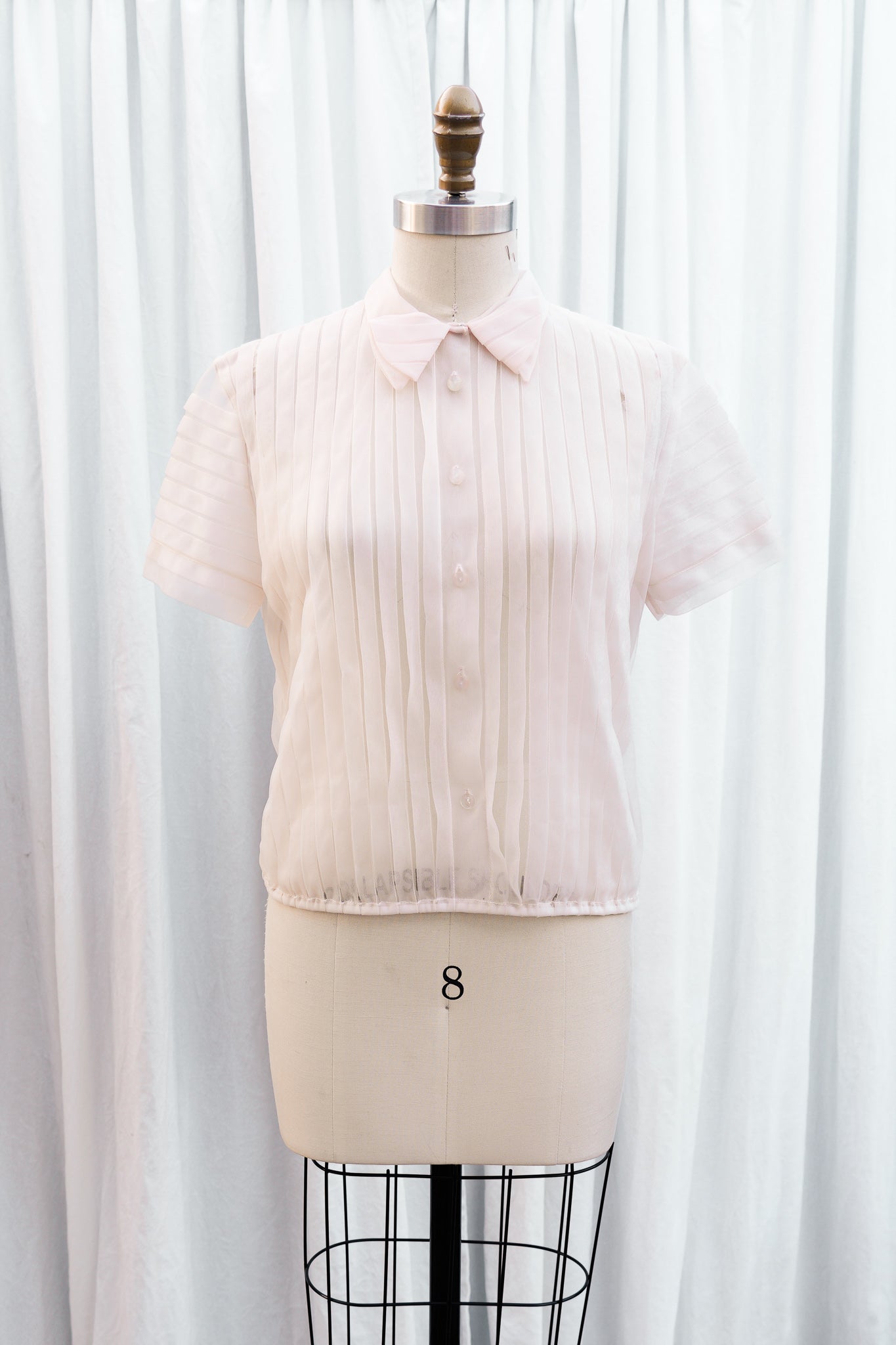 VINTAGE 1950's NYLON PLEATED BLOUSE