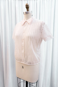 VINTAGE 1950's NYLON PLEATED BLOUSE