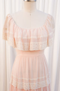 VINTAGE 1960's TIERED LACE GOWN