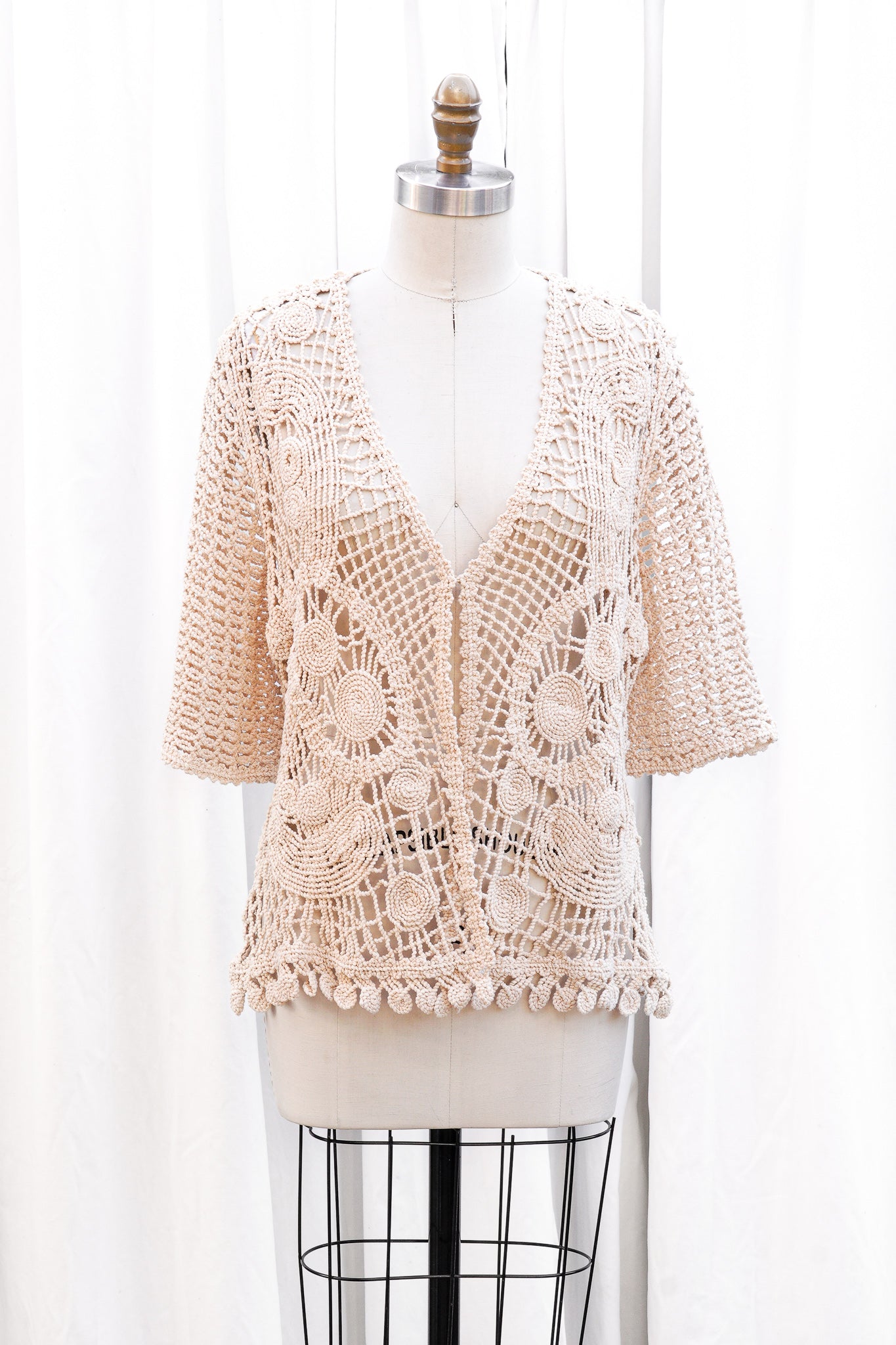 PRE-LOVED LUREX CROCHET CARDIGAN TOP