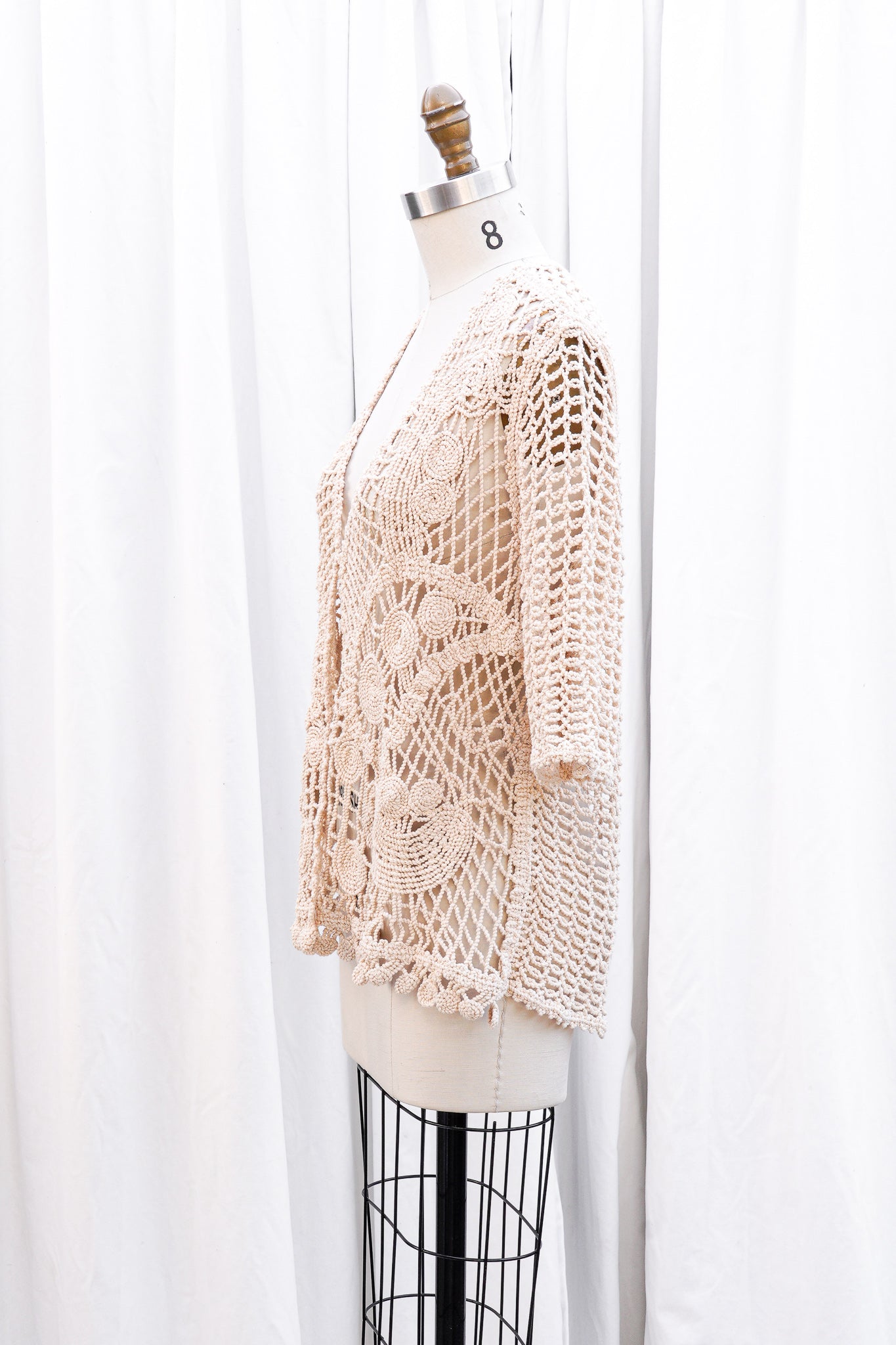 PRE-LOVED LUREX CROCHET CARDIGAN TOP