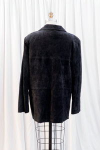 Y2K BLACK GENUINE SUEDE JACKET