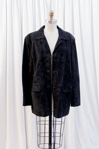 Y2K BLACK GENUINE SUEDE JACKET