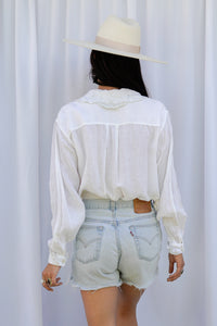 VINTAGE 1970's LINEN BLOUSE