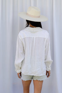 VINTAGE 1970's LINEN BLOUSE