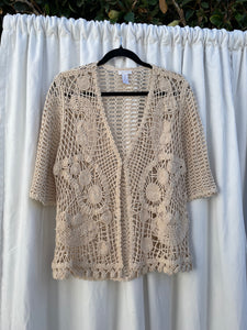 PRE-LOVED LUREX CROCHET CARDIGAN TOP