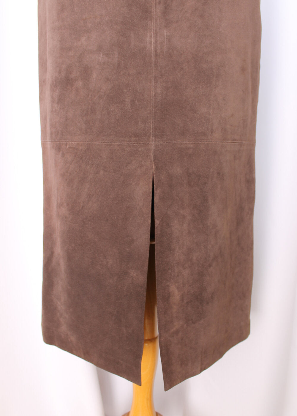 Vintage 1990s Mocha Brown Suede Midi Skirt