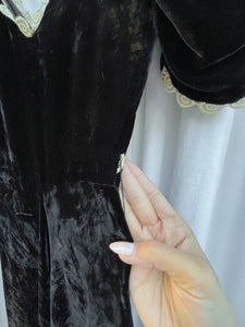 VINTAGE 1930's VELVET BIAS CUT DRESS